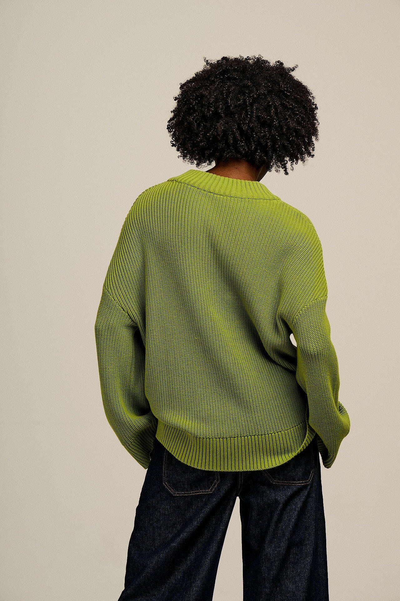 Amari - Oversized Knitted Jumper in Lima Bean Green - Image 8