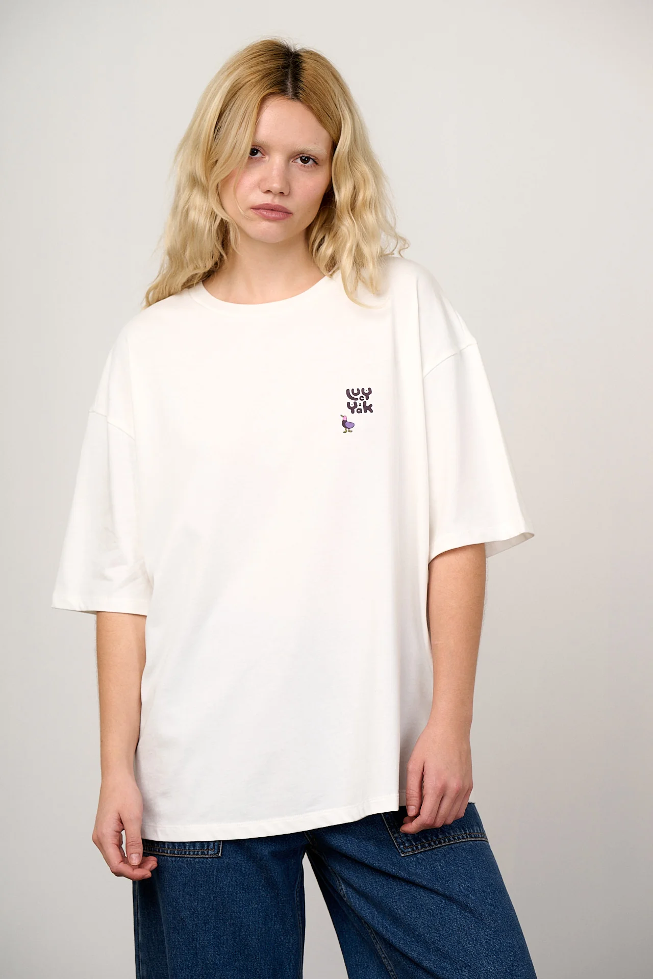 Benny - Oversized Heavyweight Cotton T-Shirt in Musical Cat - Image 2