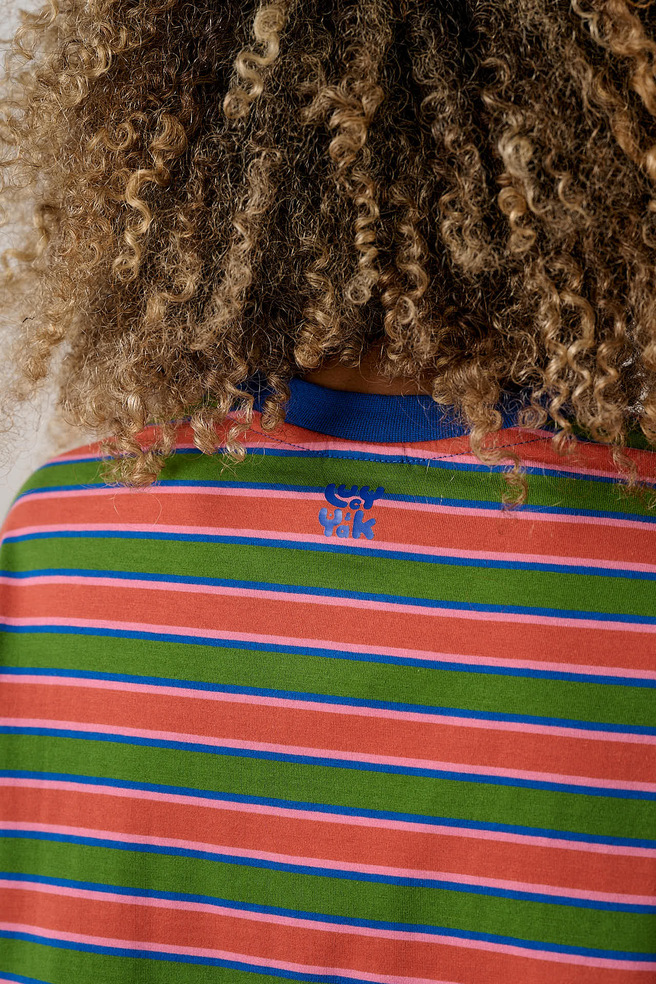 Mysen - Long Sleeve Cotton T-Shirt in Green Stripe - Image 2