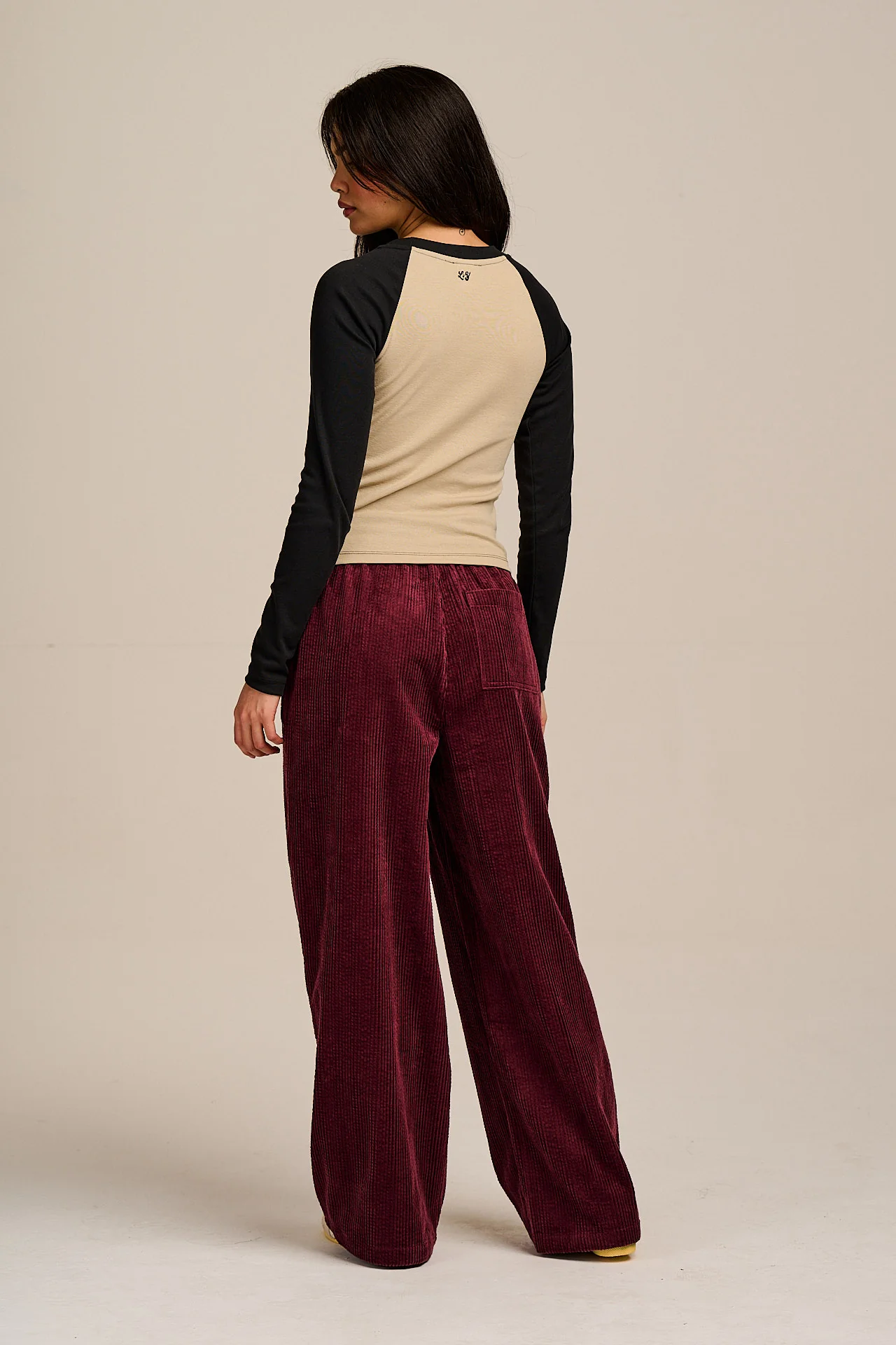 Norris - Wide Leg Corduroy Trousers in Wine Red - Image 7