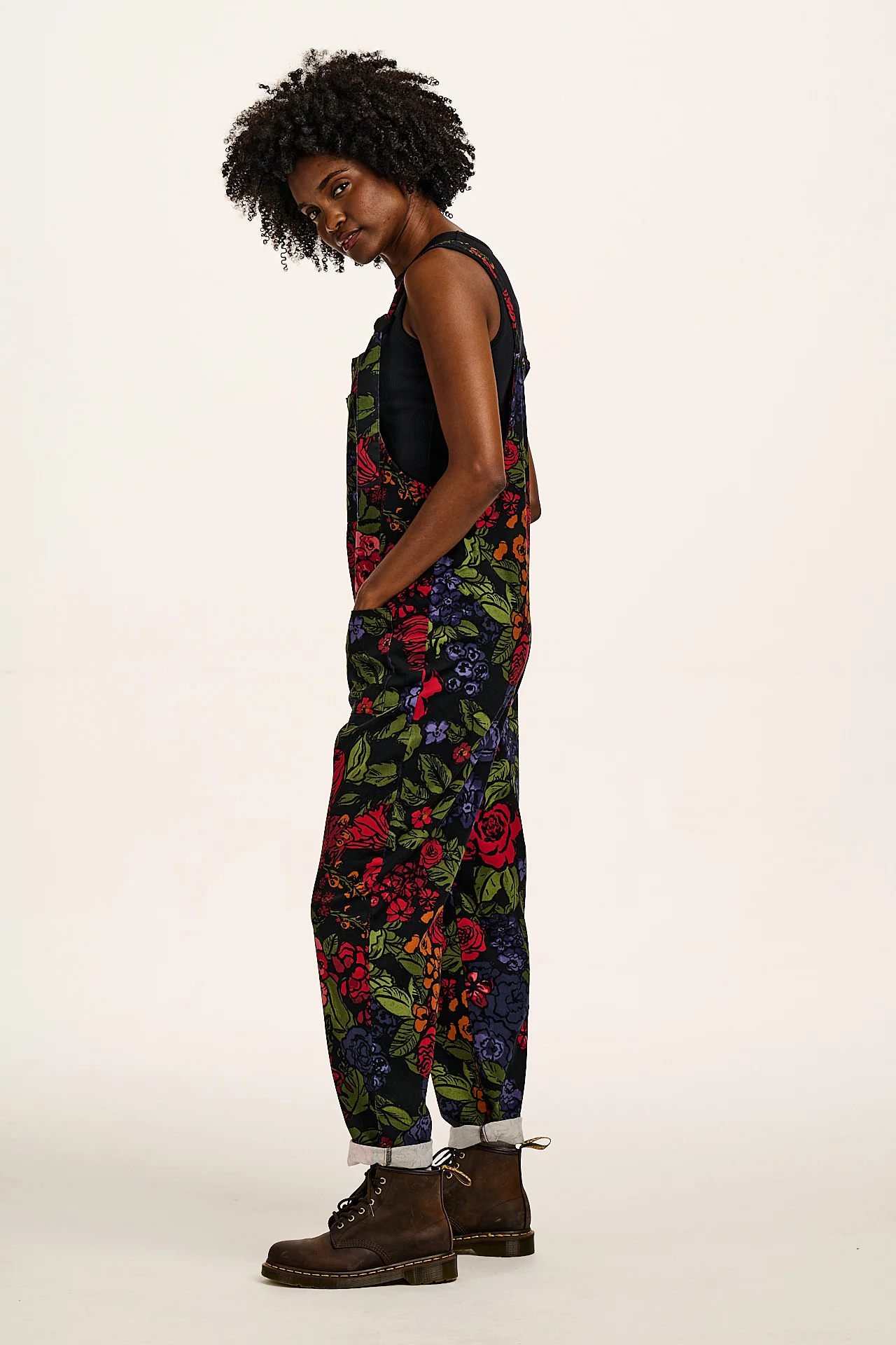 Original - Cotton Dungarees in Maria Print - Image 3