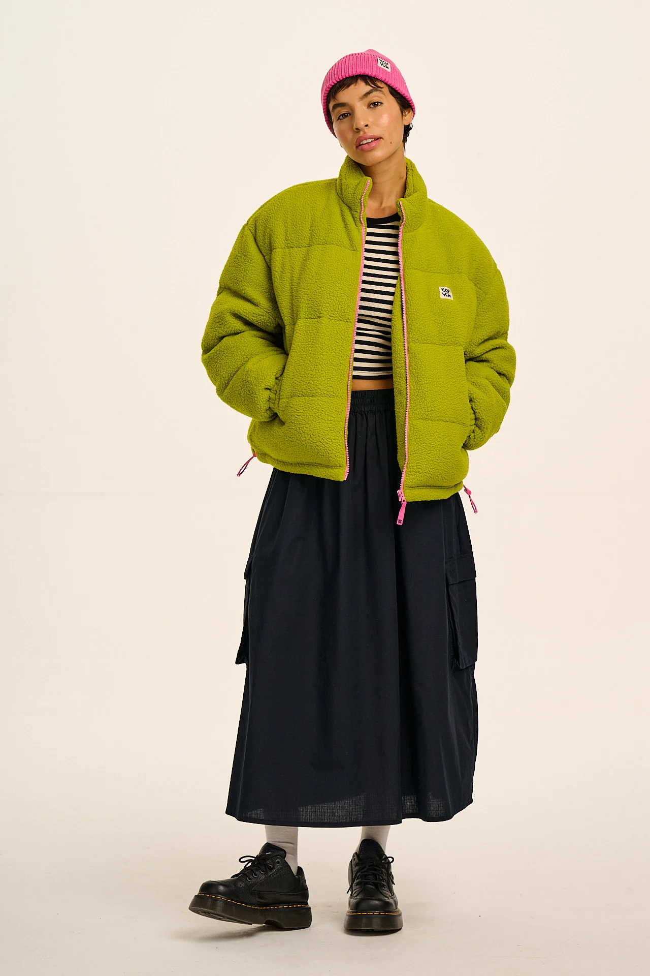 Paloma - Borg Puffer Jacket in Green - Image 7