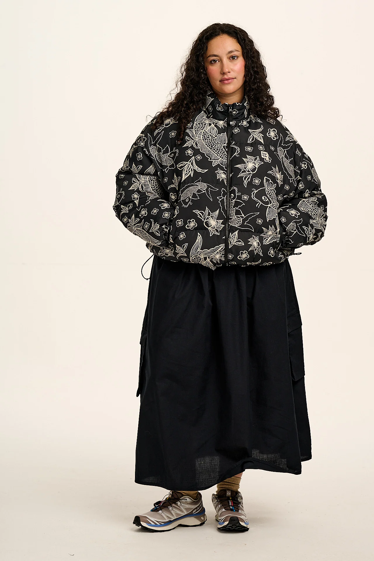 Paloma - Puffer Jacket in Koi Print - Image 9
