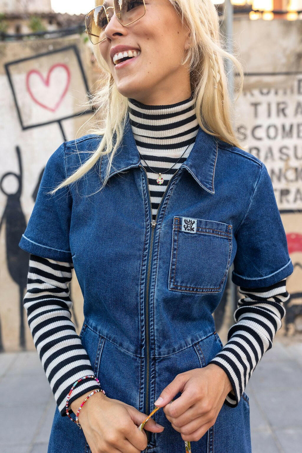 Ragan - Denim Jumpsuit in Mid Wash Blue - Image 13