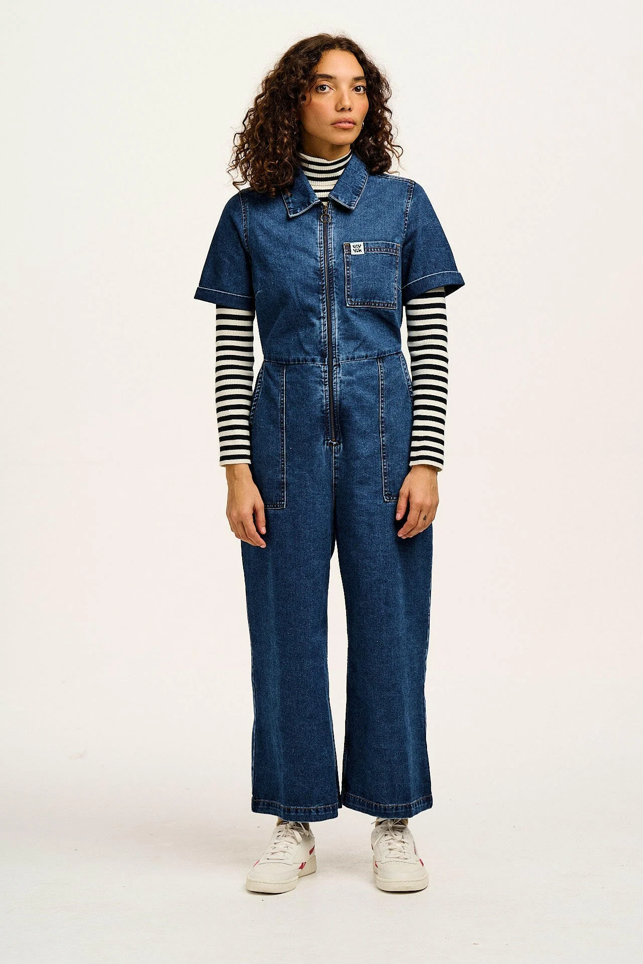 Ragan - Denim Jumpsuit in Mid Wash Blue - Image 14