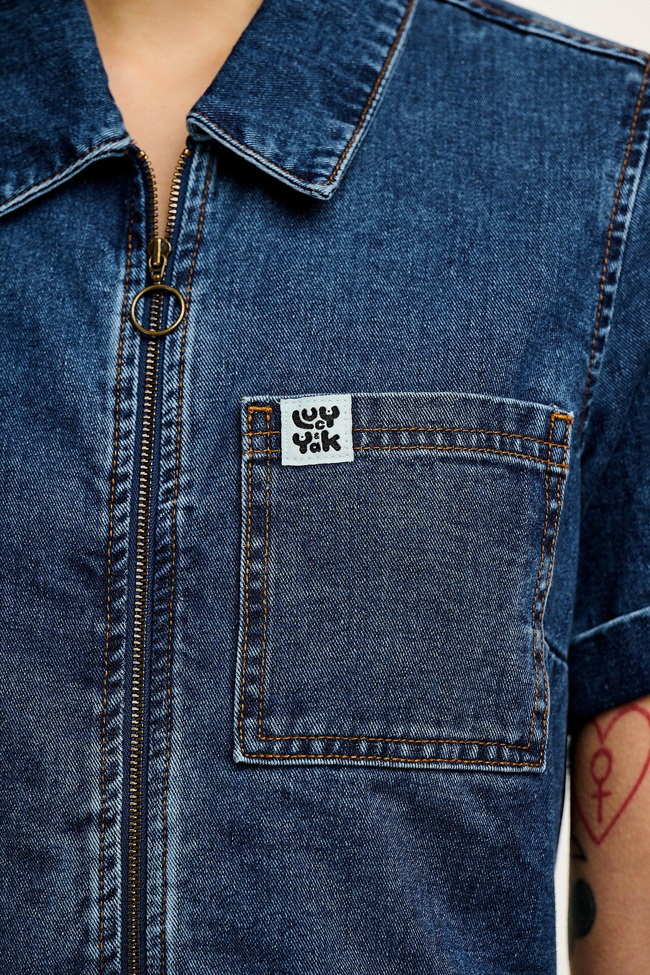 Ragan - Denim Jumpsuit in Mid Wash Blue - Image 4