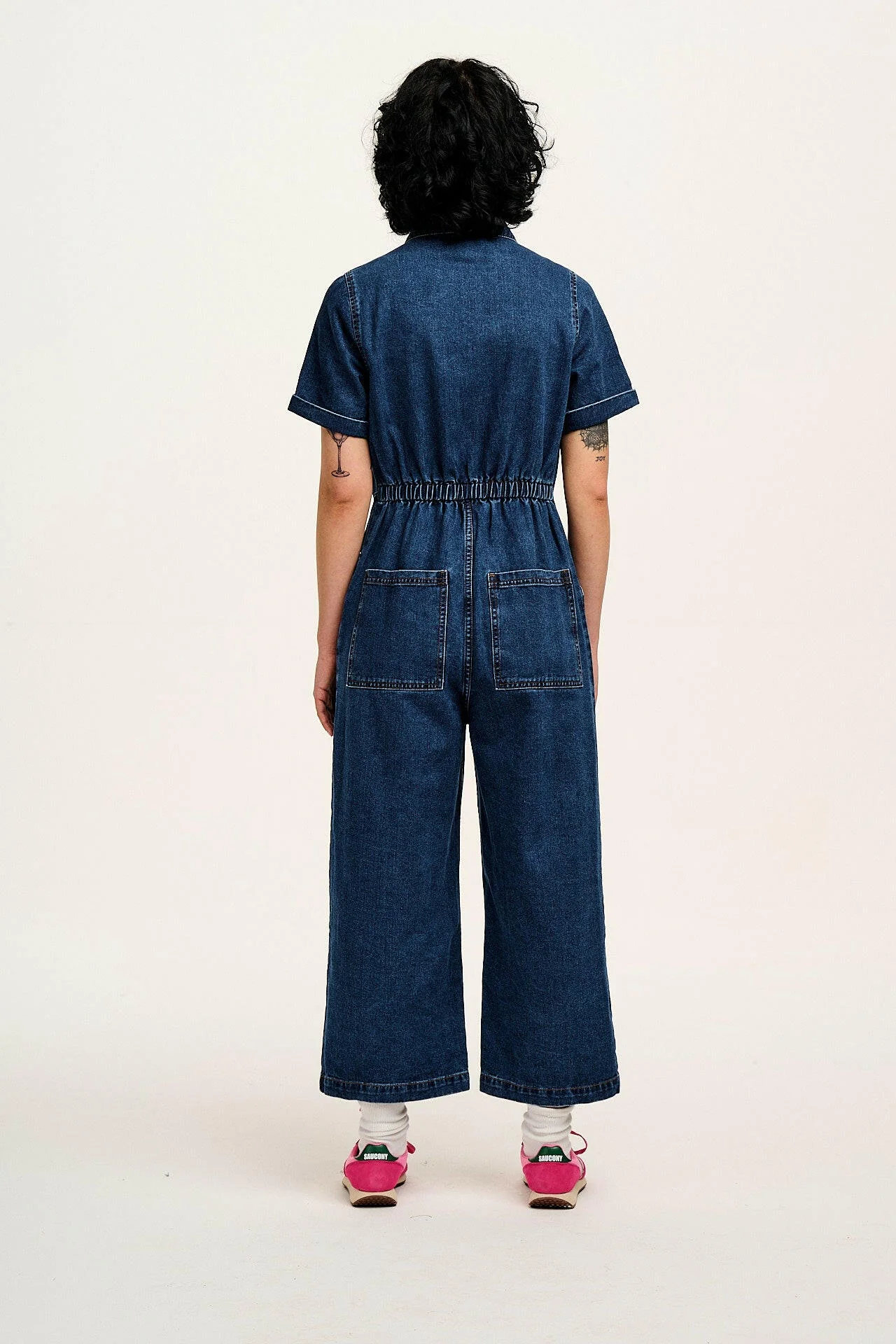 Ragan - Denim Jumpsuit in Mid Wash Blue - Image 6