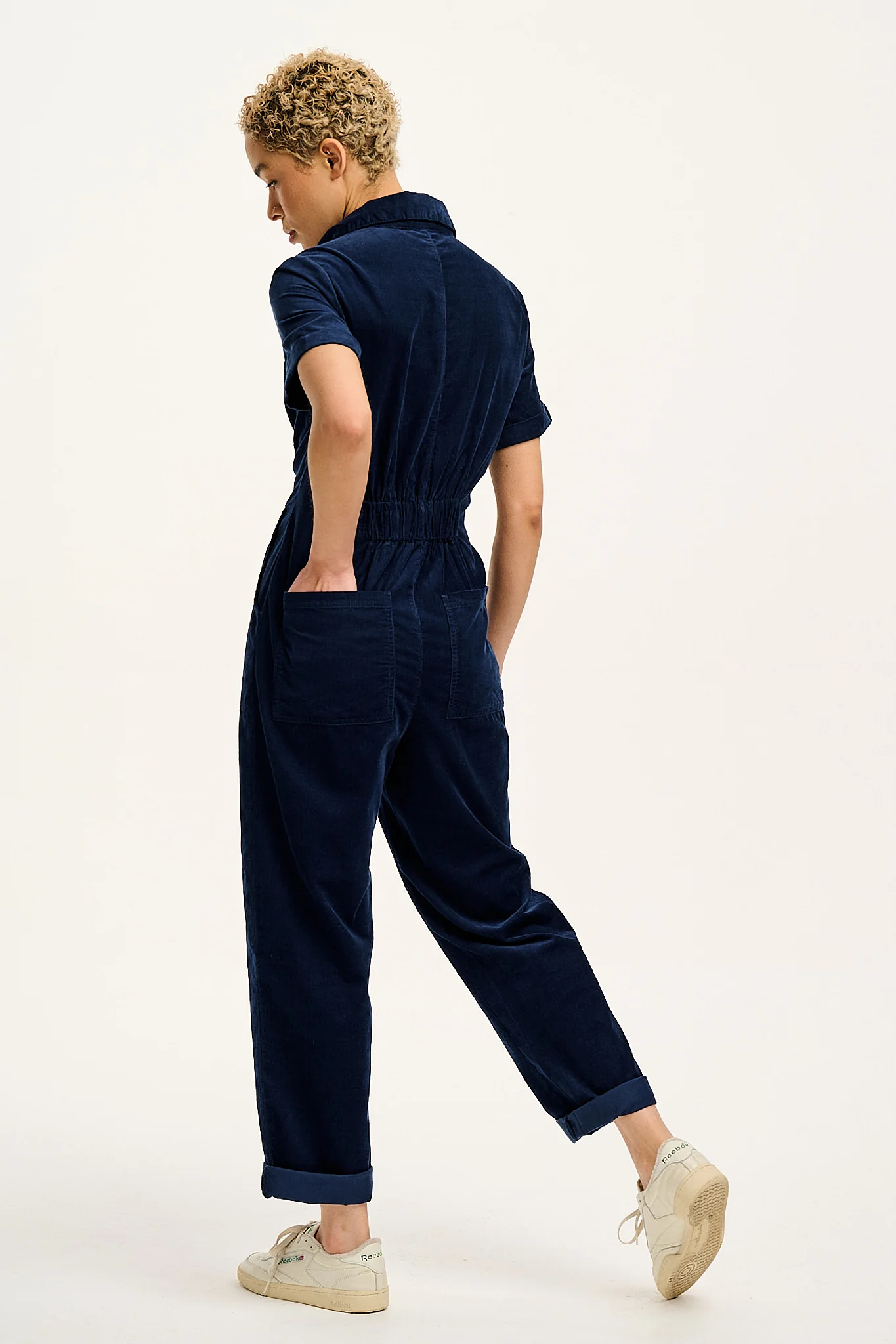 Rex - Corduroy Jumpsuit in Navy - Image 4