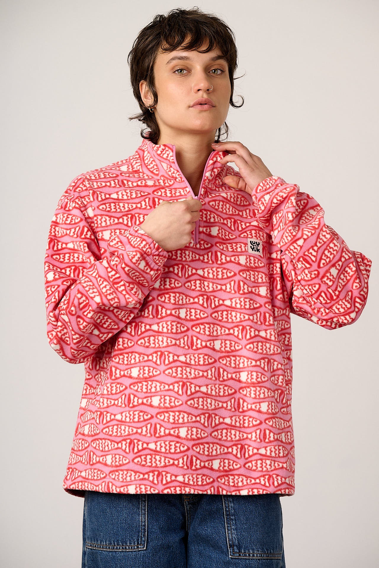 Sammy - Lightweight Polar Fleece in Pink Minnow - Image 3