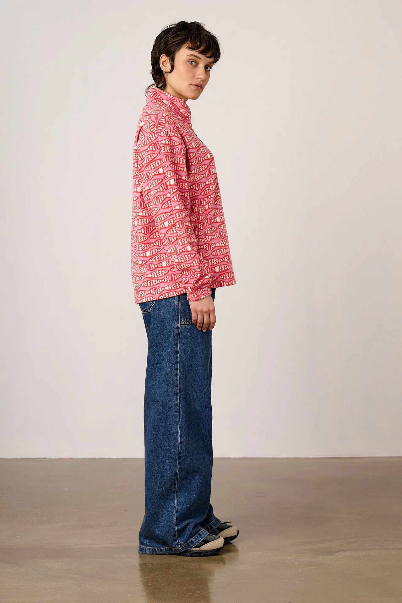 Sammy - Lightweight Polar Fleece in Pink Minnow - Image 4