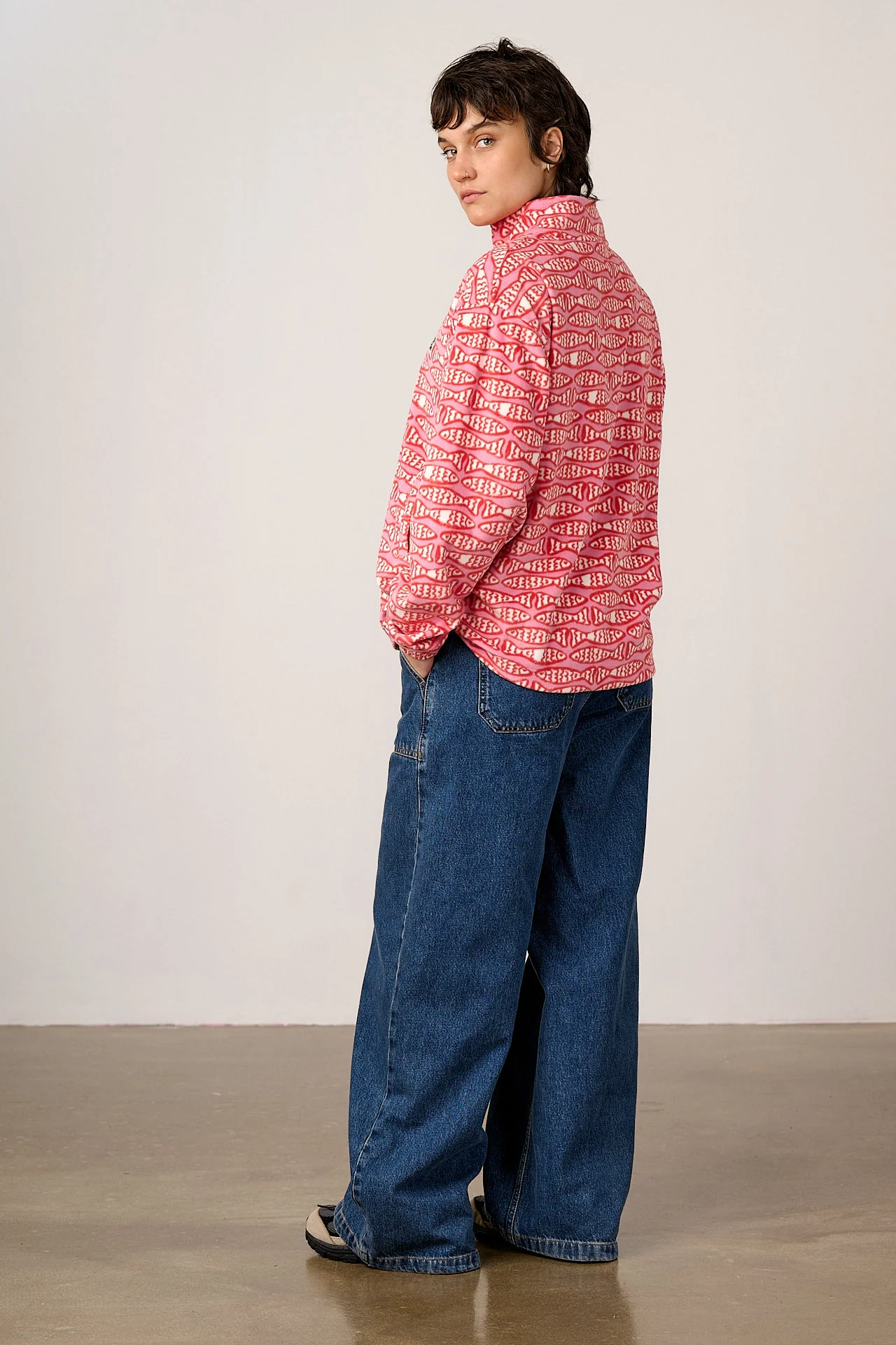 Sammy - Lightweight Polar Fleece in Pink Minnow - Image 5