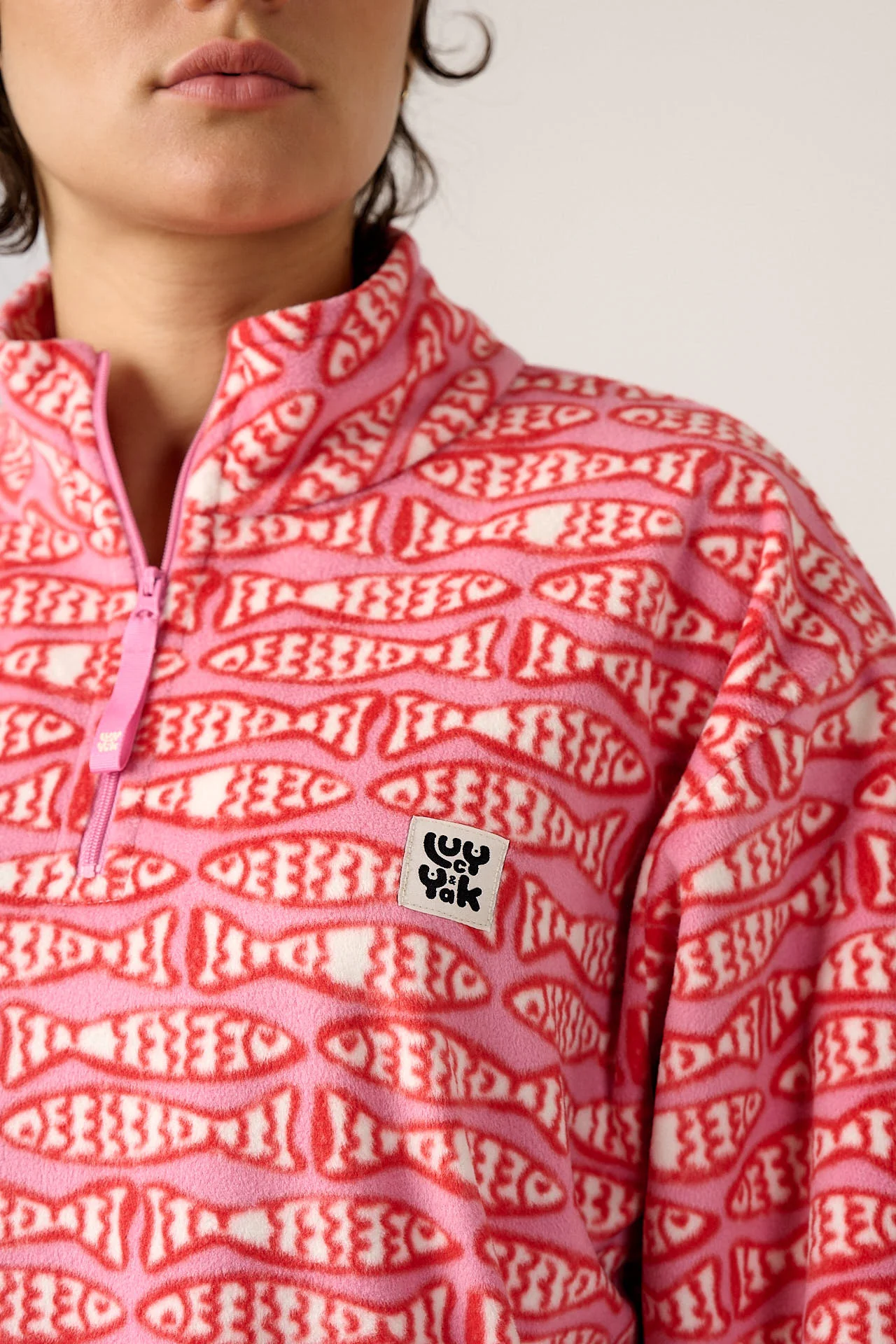 Sammy - Lightweight Polar Fleece in Pink Minnow - Image 6