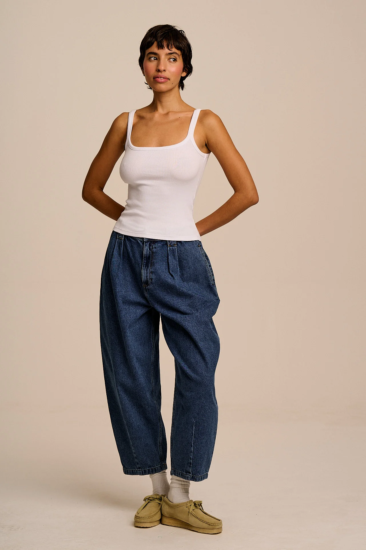 Tully - Cotton Strappy Vest in White - Image 4