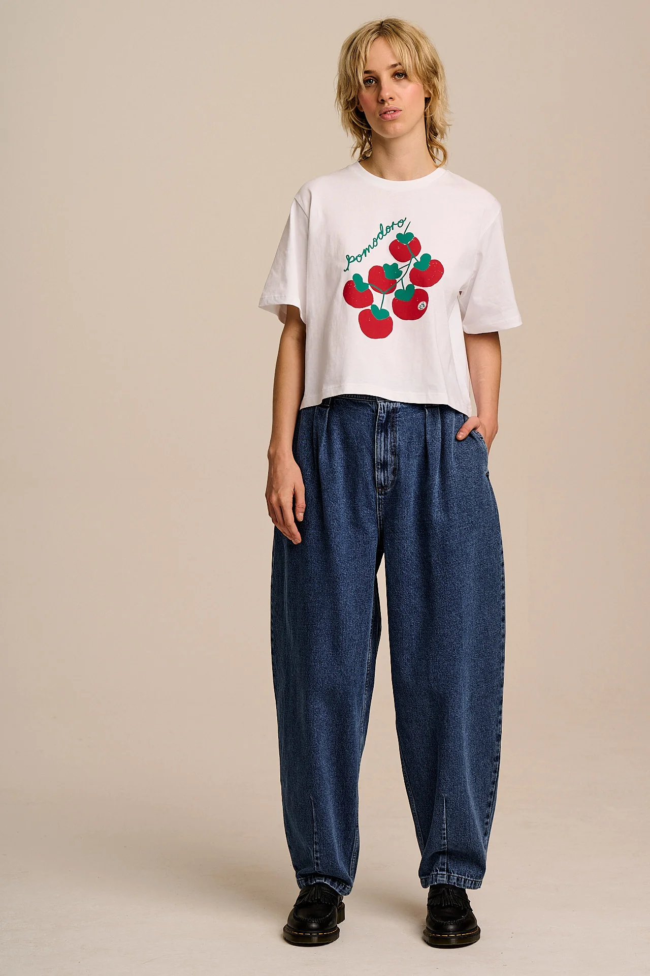 Zayla - Cropped Boxy T-Shirt in Pomodoro Print - Image 7